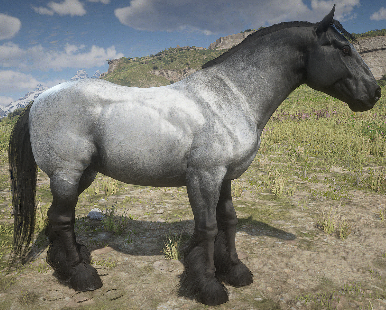 A_C_Horse_Ardennes_IronGreyRoan - RDR2 Ped Model Database - RDR2Mods.com